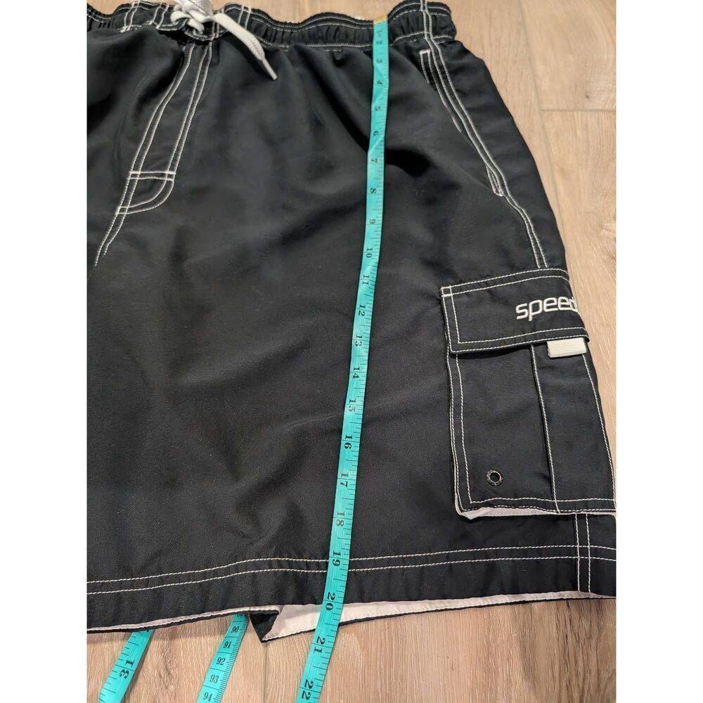 Speedo Men's Marina Volley Swim Trunk Black Cargo Pockets Sz XXL EUC - Picture 14 of 16